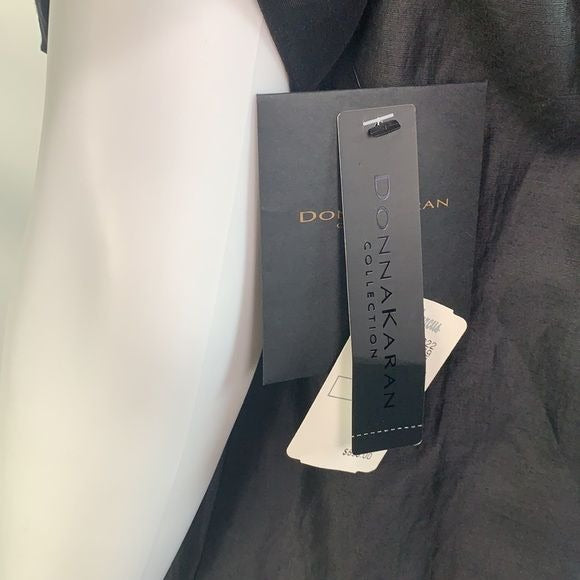 Donna Karan NWT black linen blend blouse