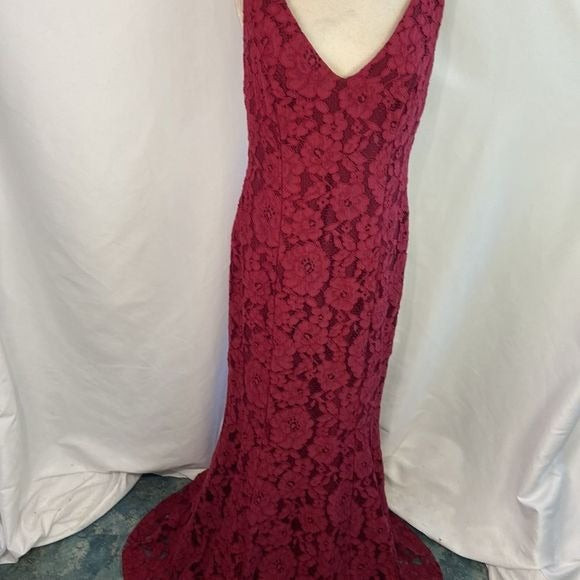 Ralph Lauren Wine Lace Gown