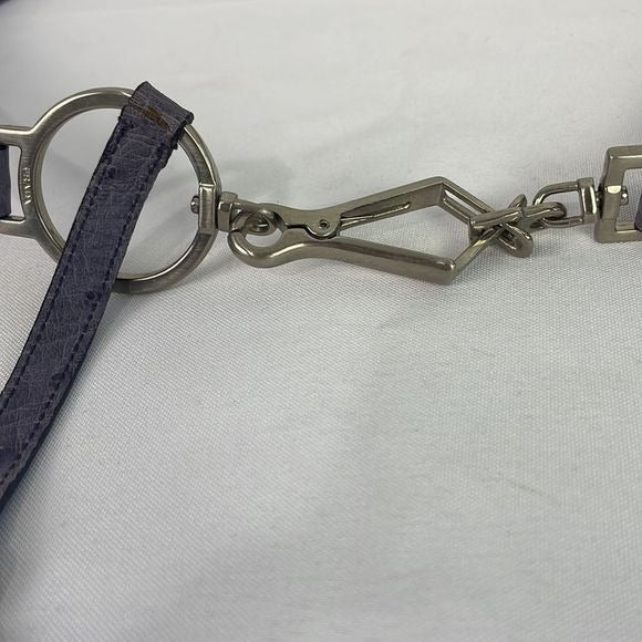 Prada Purple Ostrich Leather With Clip Skinny Belt – Style 