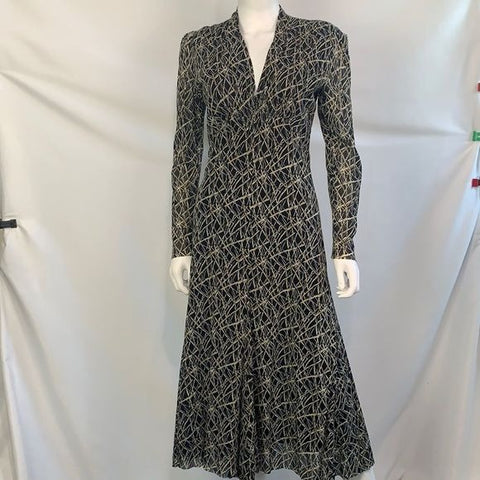 Vivienne Tam VTG black bamboo print mesh dress