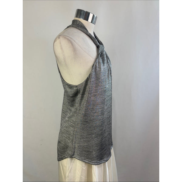 NWT VERONICA M SILVER SHIMMER KNOT FRONT TANK TOP
