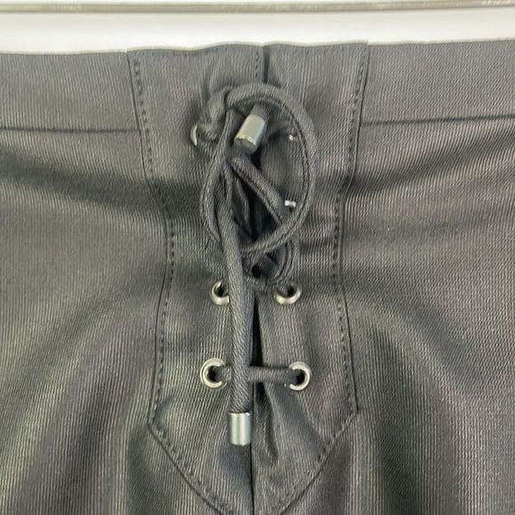 Escada Black Satin Tie Back Skirt