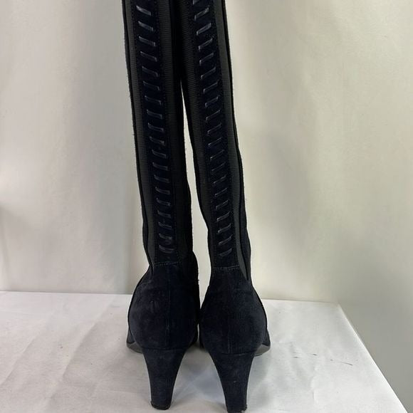 Aquatalia Black Suede Heel Boots