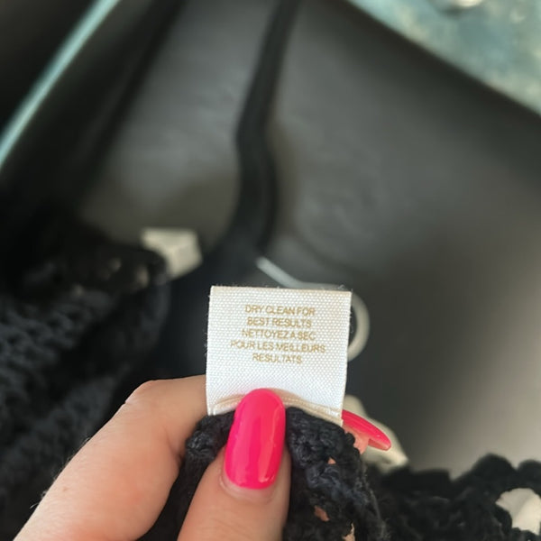 Free People Nwt Black Crochet Sheer Long Dress