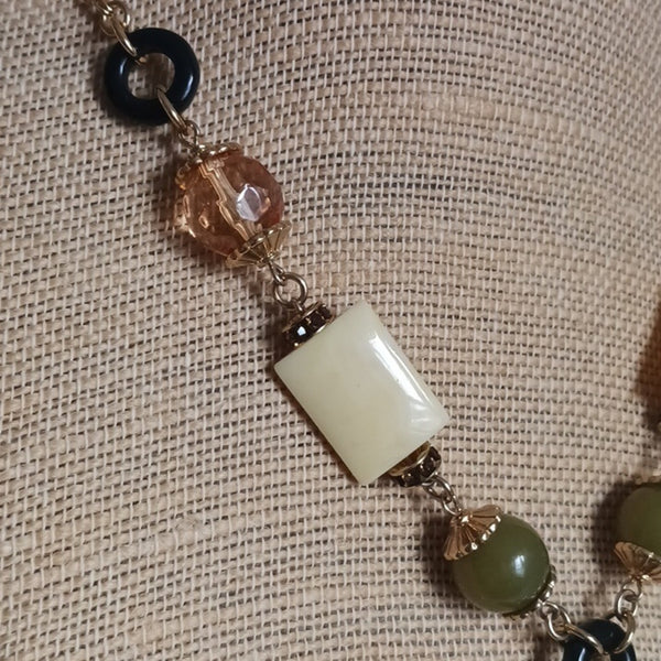 Kenneth Jay Lane Long Giraffe Multi Charms Necklace.
