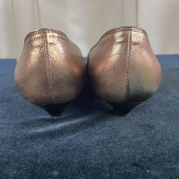 Louis Vuitton Copper w Black Bow Low Heel Shoes