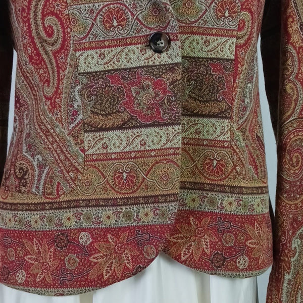 Etro Vintage Paisley Red and Brown Jacket