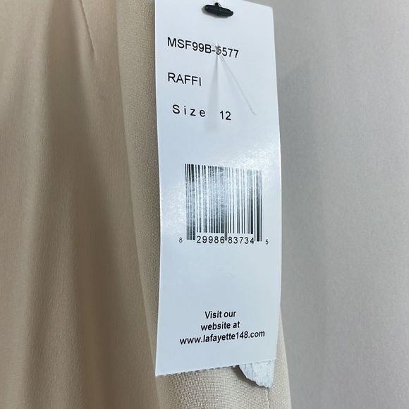 NWT Lafayette 148 Cream w Beads Silk Skirt