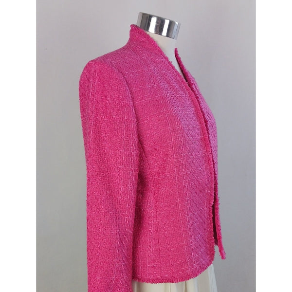 ANN TAYLOR Nwt Pink Tweed Open Front Jacket.