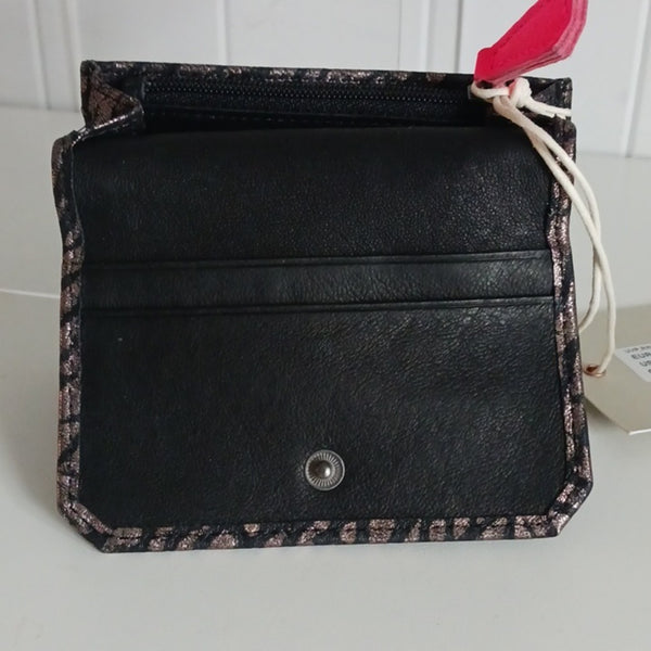 Liebeskind NWTMetallic Brown Wallet with Hot Pink Logo.