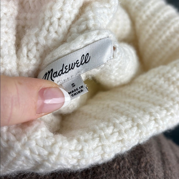 Madewell Cream Chunky Knit Turtleneck