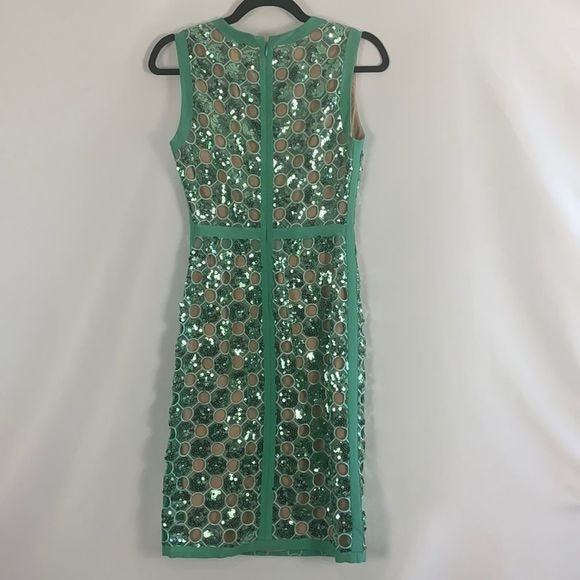 New Hoss Green Sequin w Sheath Dress