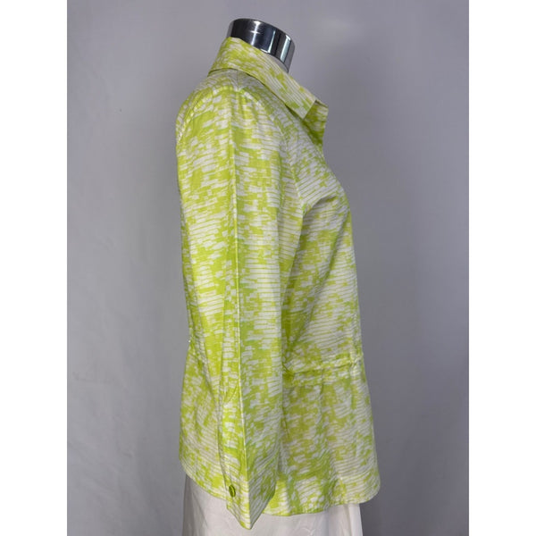 AKRIS LIME BLOUSE WITH CINCH WAIST