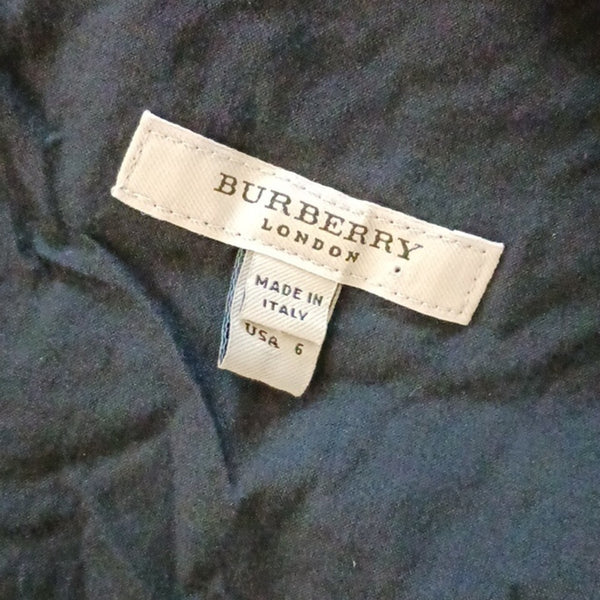 Burberry Black Ruffle Neckline Midi Dress