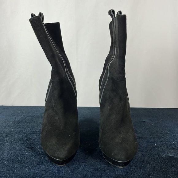 Nanette Lepore Black Suede Heeled Booties