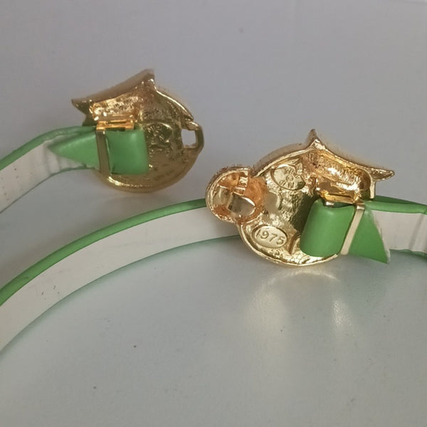 Mimi D Rare Vintage Green With Gold Golf Belt.
