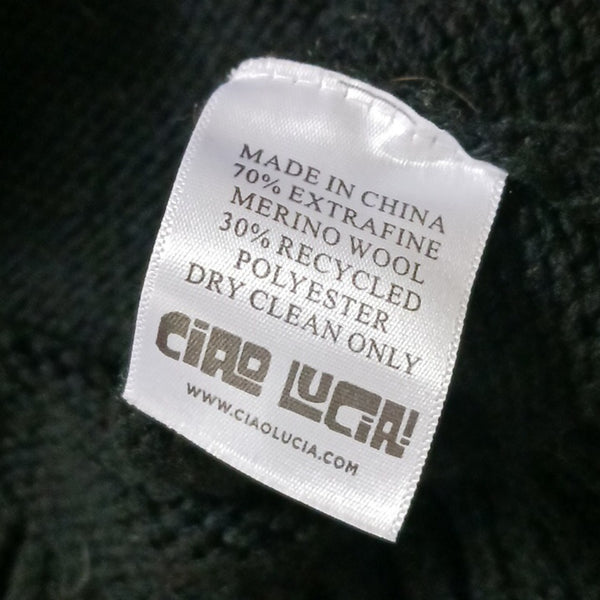 Ciao Lucia Black and White Striped Sweater Dress.