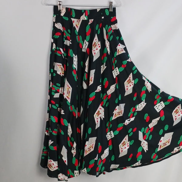 Vintage Casino Blouse Skirt Set 80s