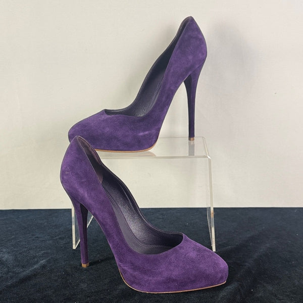 Ralph Lauren Purple Suede Platform Pump Shoes