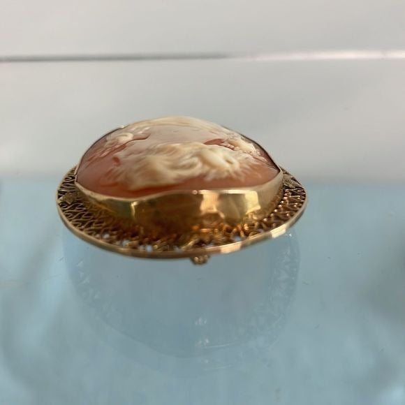 14kt Vintage Cameo Pin