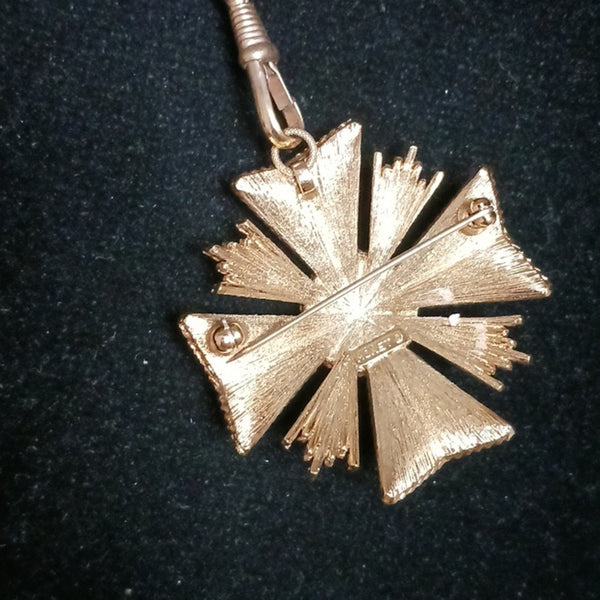 Monet Rare Vtg Maltese Cross Pendant Necklace