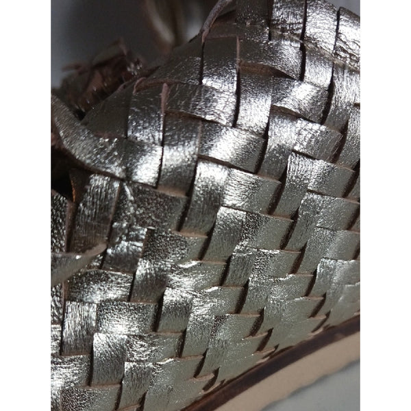 INUOVO GOLD WOVEN W BLING SANDALS.