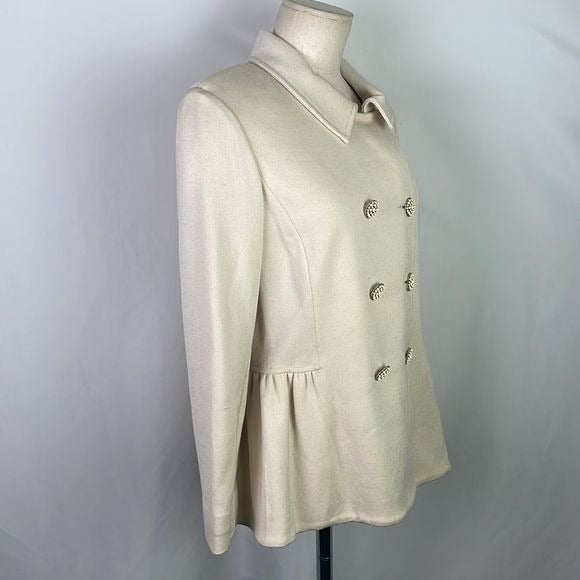 St John Cream Jacket With Cream Beaded Buttons