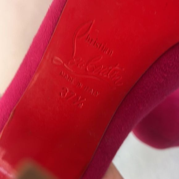 Christian Louboutin Pink Suede Platform Pumps As Is Shoes