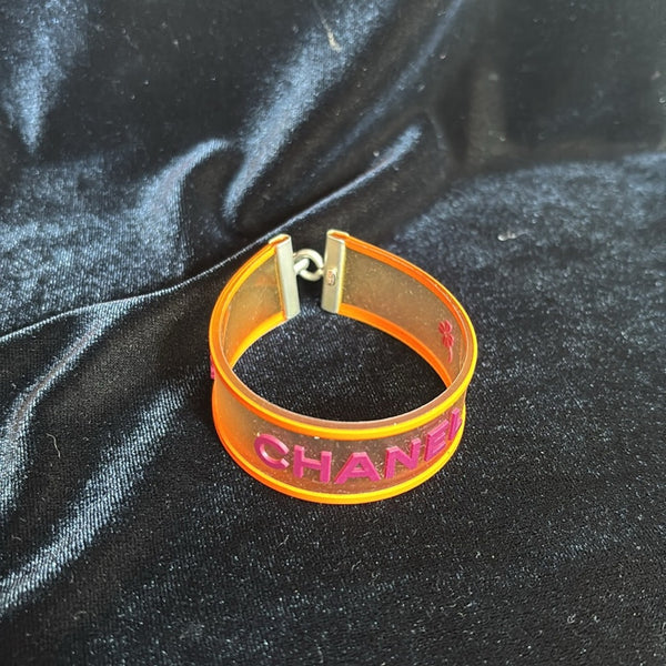 Vintage Chanel 2001 Camellia Silicone Bracelet