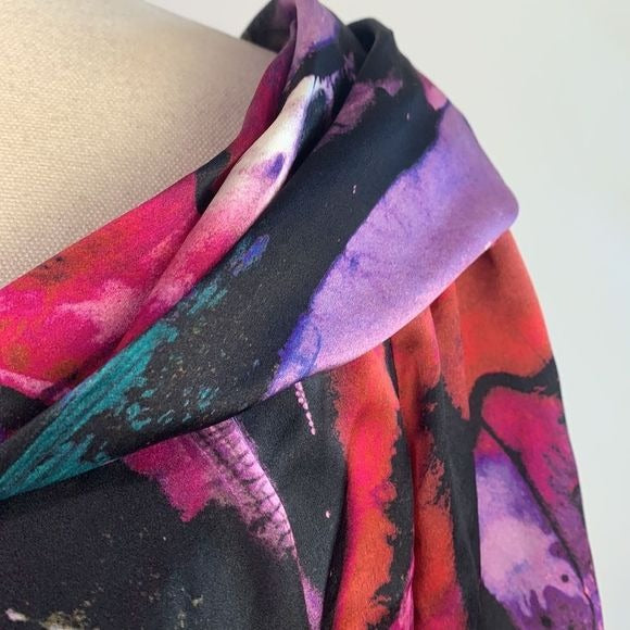 Escada NWT multi print tie front top