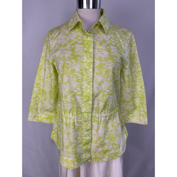 AKRIS LIME BLOUSE WITH CINCH WAIST