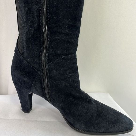 Aquatalia Black Suede Heel Boots