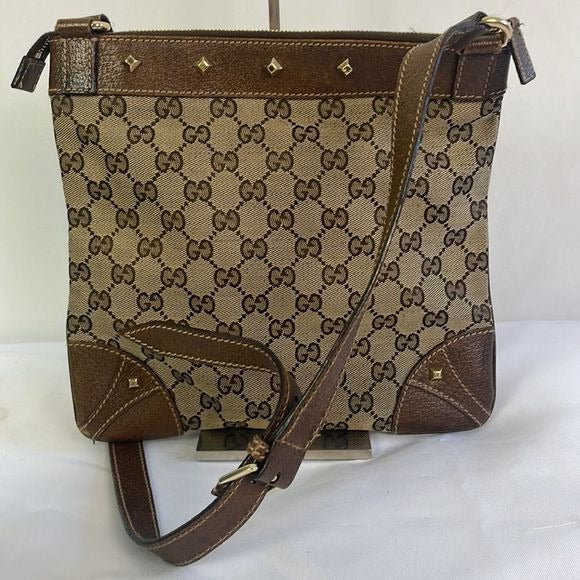 Gucci Vintage Tan Logo Cross Body Bag
