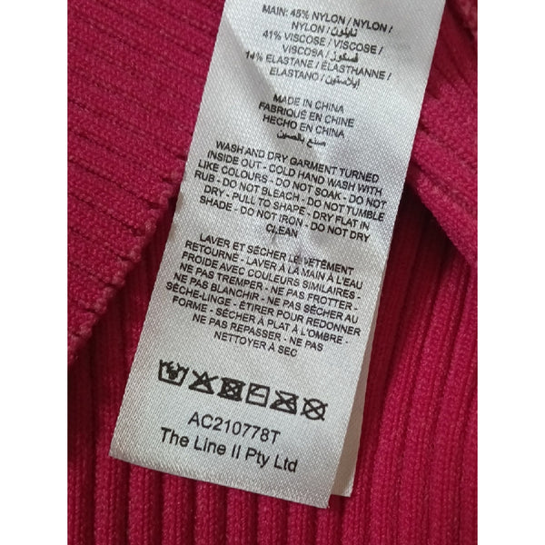 ALCER PINK RIBBED MOCK NECK SWEATER.