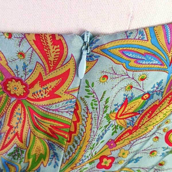 J. McLaughlin Silk Crossback  Blue and Red Floral Dress.