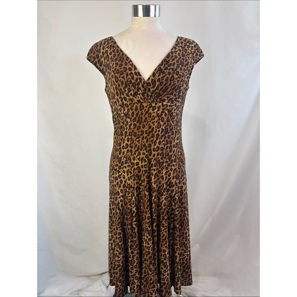 RALPH LAUREN ANIMAL PRINT CROSS FRONT DRESS