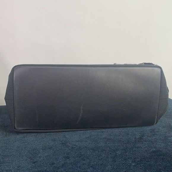 Salvatore Ferragamo black pleated with logo chain strap bag