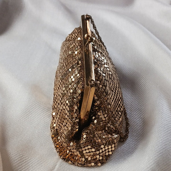 Whiting And Davis Small Gold Vtg Mesh Bag.