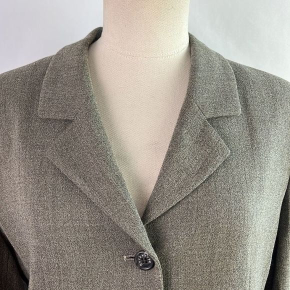 Burberry Vintage Olive Jacket and Skirt Suit Set
