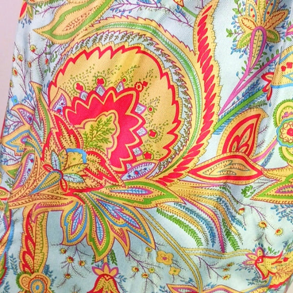 J. McLaughlin Silk Crossback  Blue and Red Floral Dress.