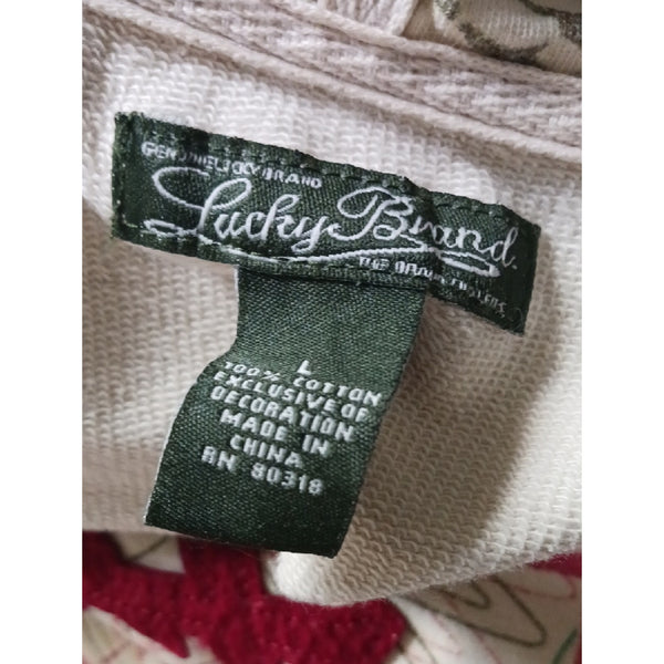 LUCKY BRAND Y2K ASIAN MONEY TARE ZIP JACKET.