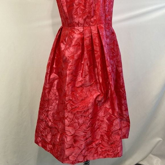 Carmen Marc Valvo NWT Coral Brocade Fit Flare Dress