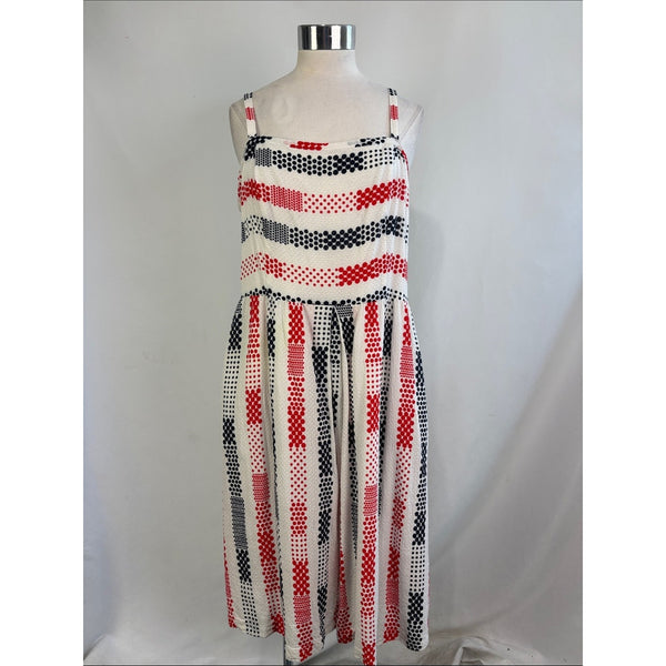 BROOKS BROTHERS WHITE W RED BLUE DOTS SUNDRESS