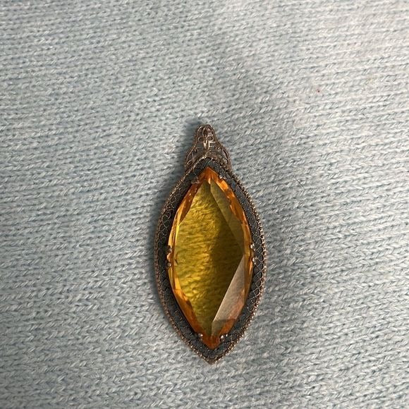 Large Vintage Czeck Topaz Pendant