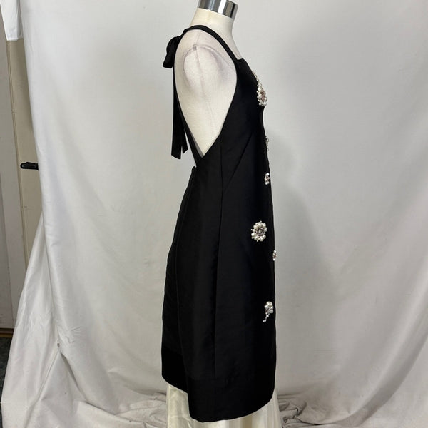 KATE SPADE size 8 black beaded pearl cocktail dress
