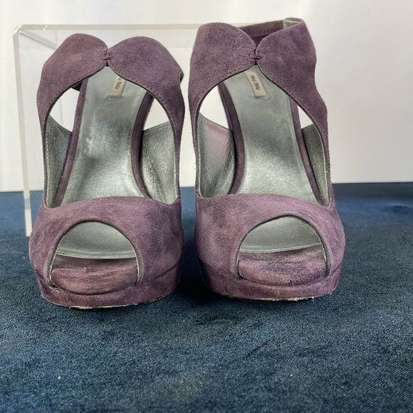 Miu Miu Purple Suede Platforms