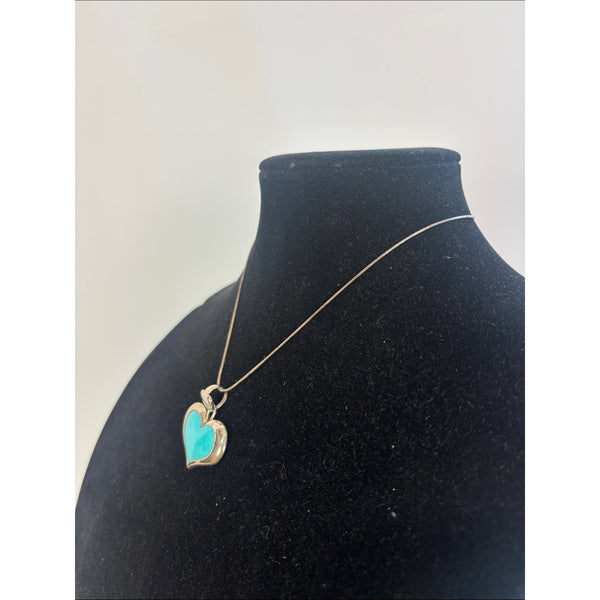925 THAILAND TURQUOISE HEART NECKLACE