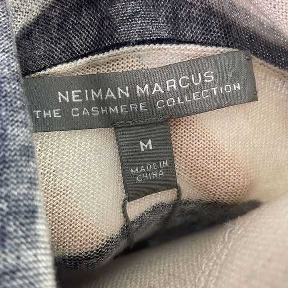 Neiman Marcus NWT Blue Cream Print Cashmere Sweater Set