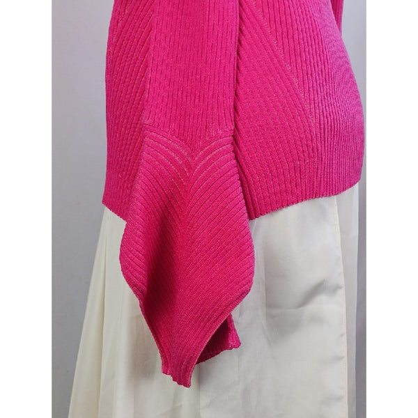 ALCER PINK RIBBED MOCK NECK SWEATER.