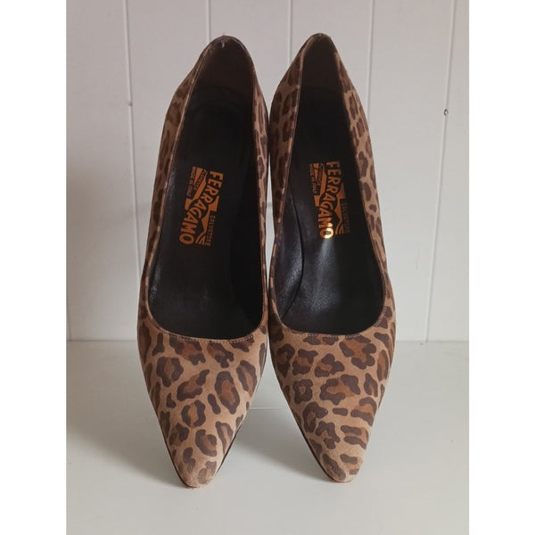 SALVATORE FERRAGAMO ANIMAL PRINT PONY PUMPS